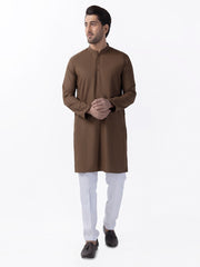 Brown Blended Kurta - AL-K-1161 - Almirah Online