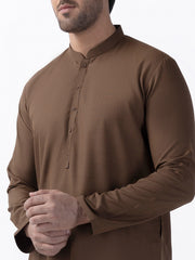 Brown Blended Kurta - AL-K-1161 - Almirah Online