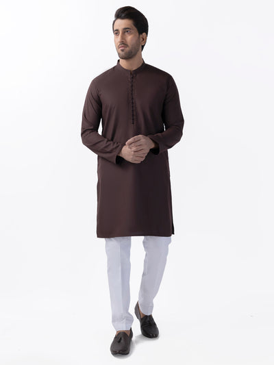 Brown Blended Kurta - AL-K-1162 - Almirah Online