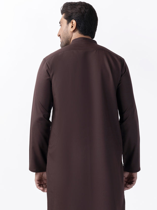 Brown Blended Kurta - AL-K-1162 - Almirah Online