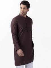 Brown Blended Kurta - AL-K-1162 - Almirah Online