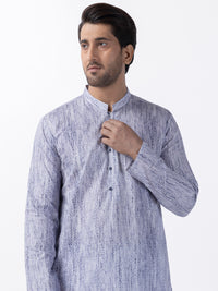 Blue Cotton Kurta - AL-K-1182