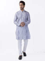 Blue Cotton Kurta - AL-K-1182 - Almirah Online