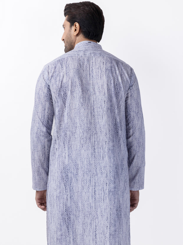 Blue Cotton Kurta - AL-K-1182 - Almirah Online