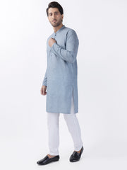 Blue Cotton Kurta - AL-K-1184