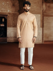 Light Brown Cotton Kurta - AL-K-1183