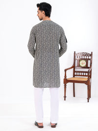 Black Cotton Kurta - AL-K-1193