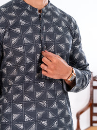 Black Cotton Kurta - AL-K-1195