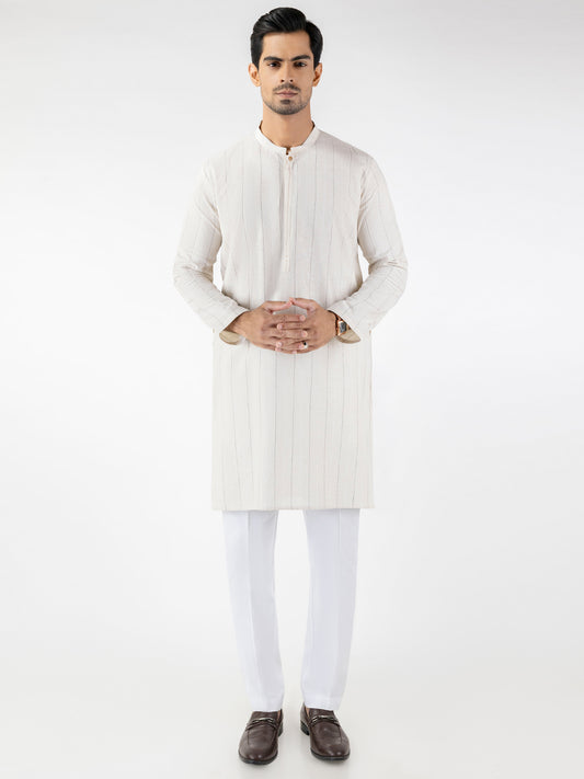 Fawn Blended Kurta - AL-K-1228