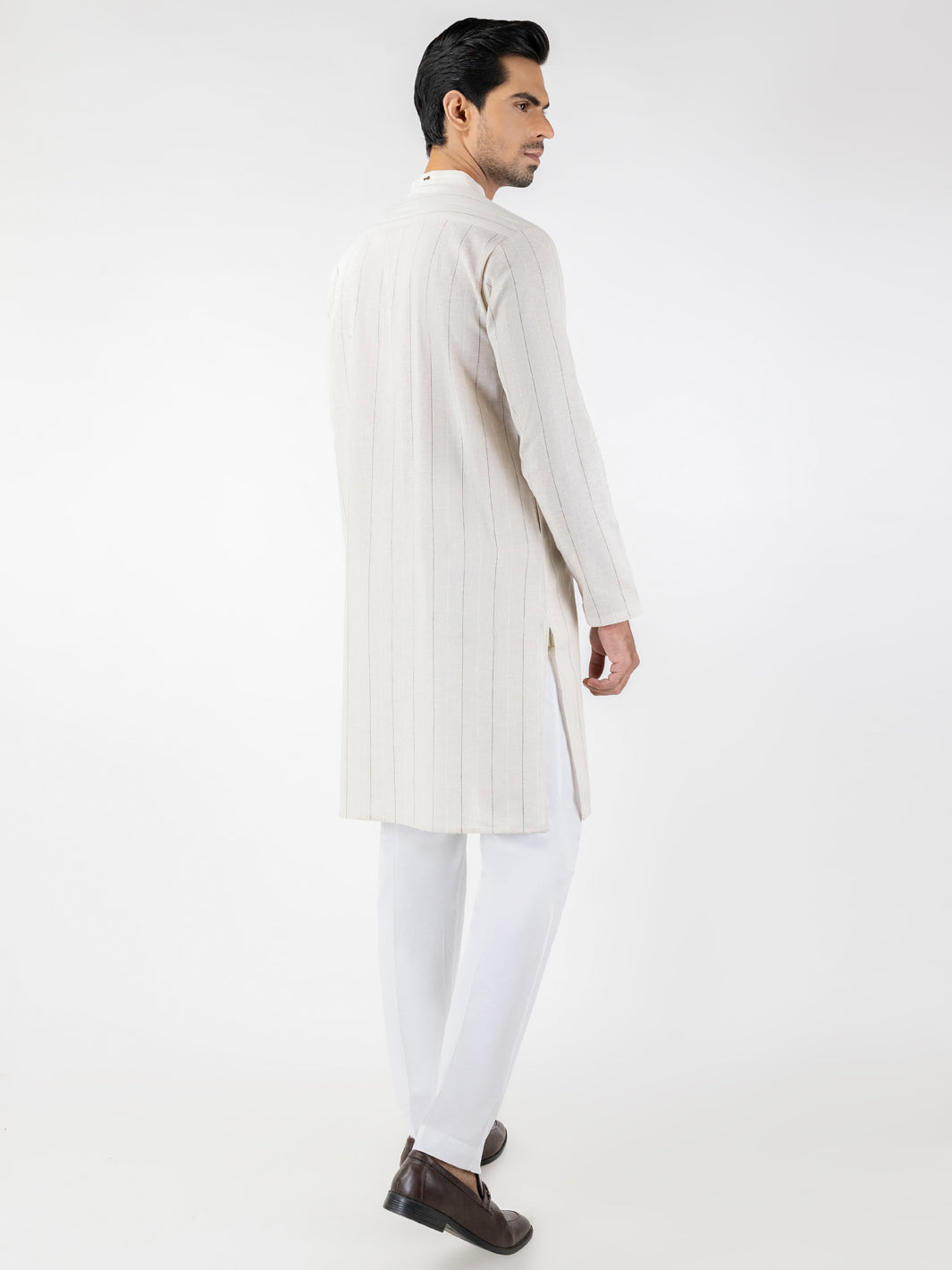 Fawn Blended Kurta - AL-K-1228