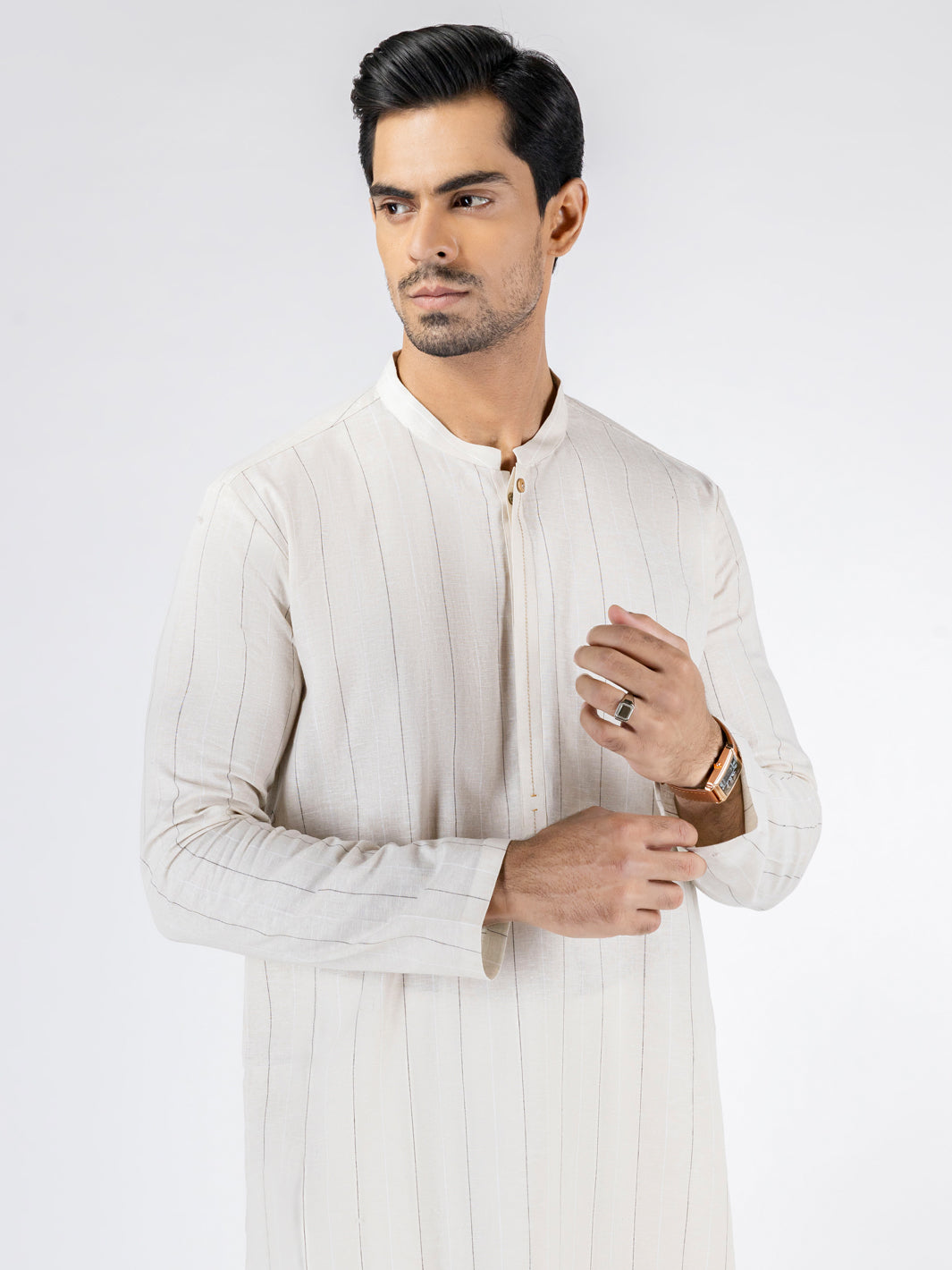Fawn Blended Kurta - AL-K-1228