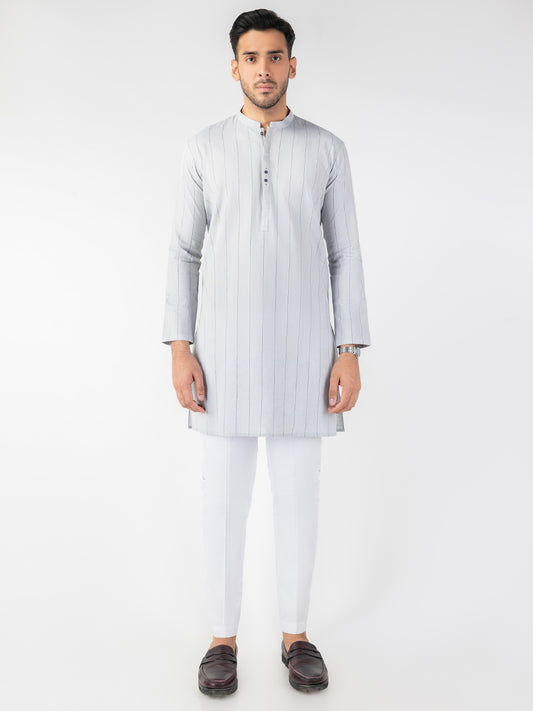 Light Blue Blended Kurta - AL-K-1229