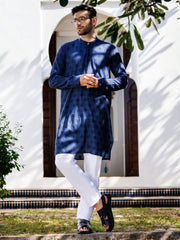 Blue Cotton Kurta - AL-K-1233