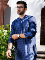 Blue Cotton Kurta - AL-K-1233