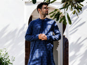 Blue Cotton Kurta - AL-K-1233