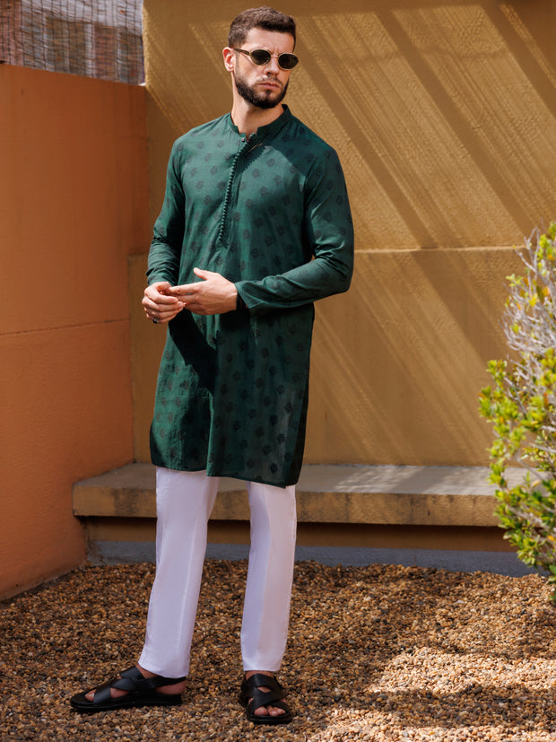 Green Cotton Kurta - AL-K-1234