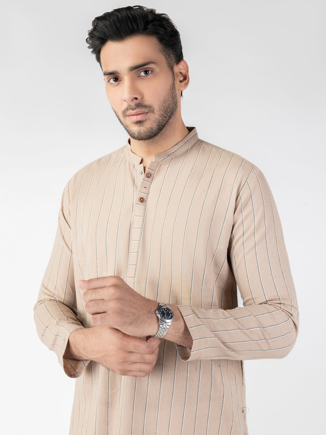Light Brown Blended Kurta - AL-K-1246