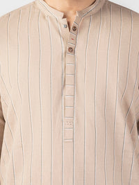 Light Brown Blended Kurta - AL-K-1246