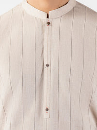 Beige Blended Kurta - AL-K-1252