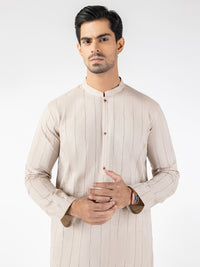 Beige Blended Kurta - AL-K-1252