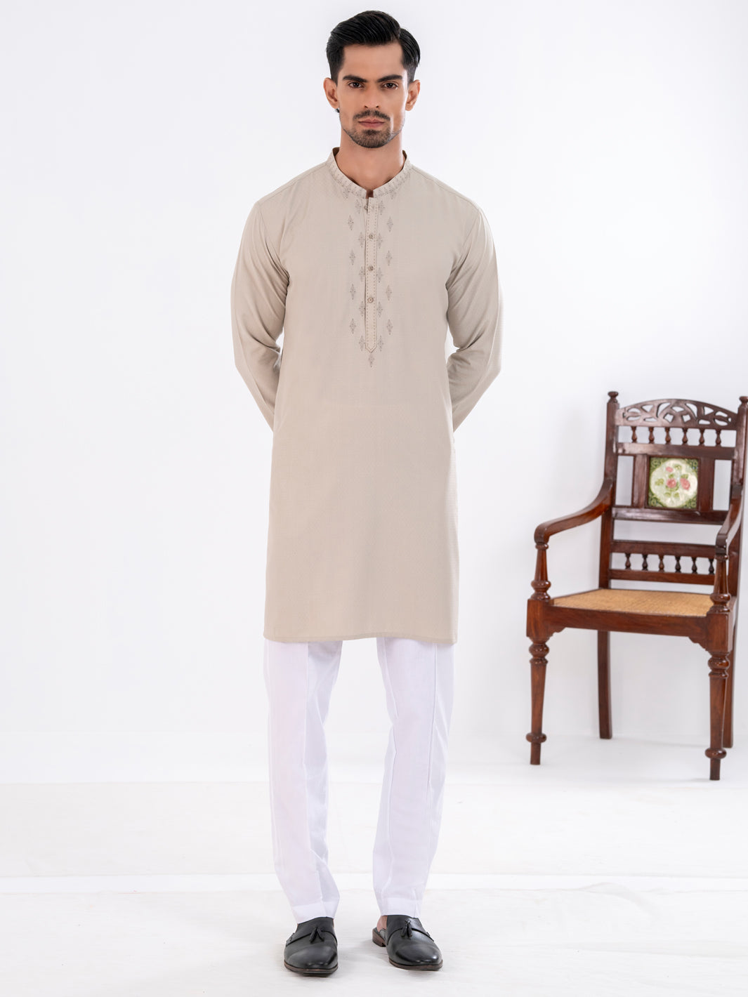 Ivory Blended Kurta - AL-K-1267