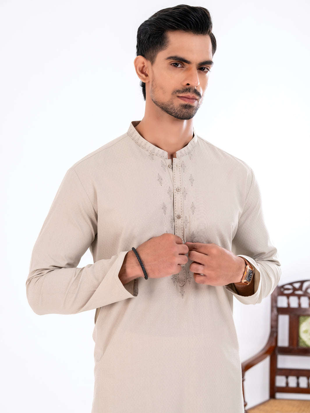 Ivory Blended Kurta - AL-K-1267