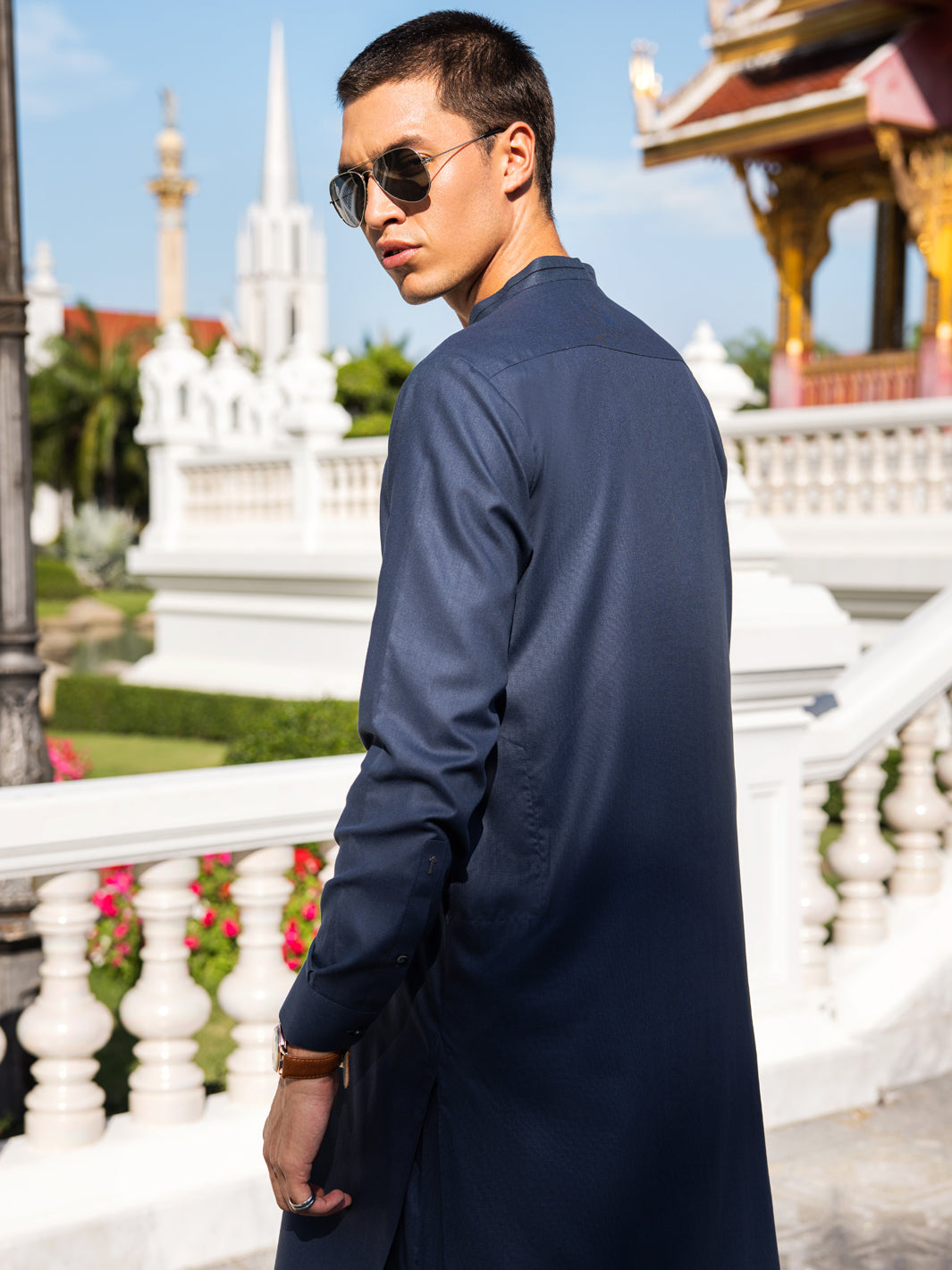 Blue Blended Kameez Shalwar - AL-KS-2975 - Almirah Online