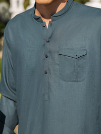 Green Blended Kameez Shalwar - AL-KS-2976