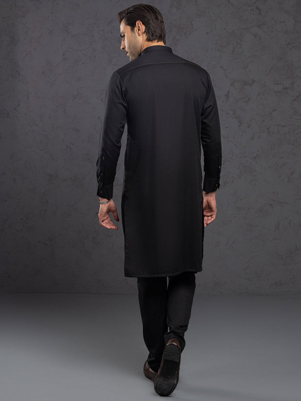 Black Blended Kurta Trouser - ALET-KT-1004-R1