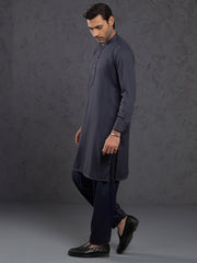 Grey Blended Kameez Shalwar - ALET-KS-1012 - Almirah Online