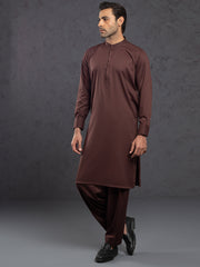 Maroon Blended Kameez Shalwar - ALET-KS-1016 - Almirah Online