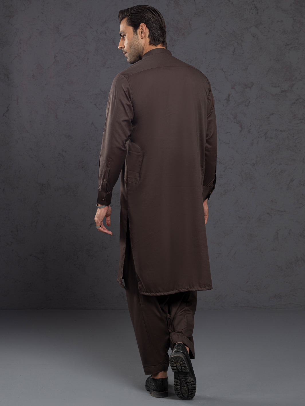 Brown Plain Kameez Shalwar - ALET-KS-3015-R2