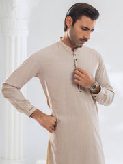 Beige Blended Kameez Shalwar - AL-KS-3109