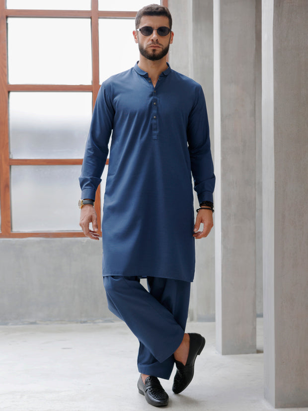 Blue Blended Kameez Shalwar - AL-KS-3144