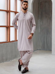 Light Peach Blended Kameez Shalwar - AL-KS-3160