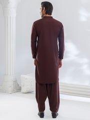 Maroon Blended Kameez Shalwar - AL-KS-3169