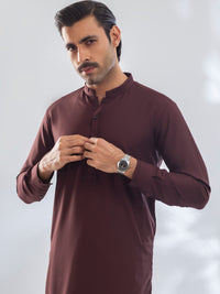 Maroon Blended Kameez Shalwar - AL-KS-3169