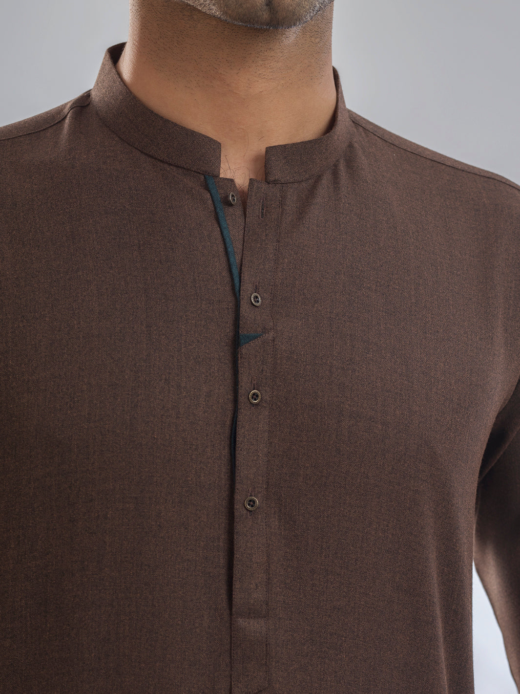 Brown Blended Kameez Shalwar - AL-KS-3174