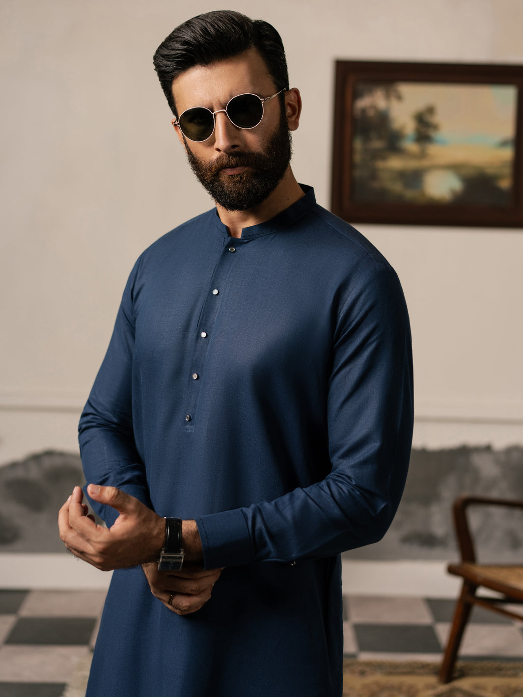 Blue Blended Kameez Shalwar - AL-KS-3268