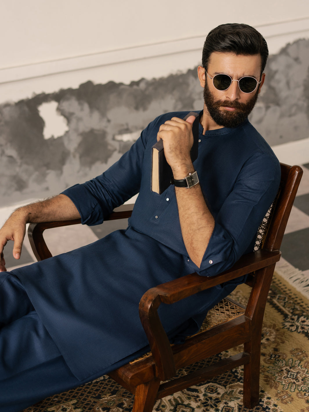 Blue Blended Kameez Shalwar - AL-KS-3268