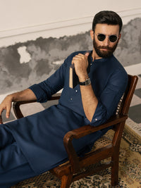 Blue Blended Kameez Shalwar - AL-KS-3268