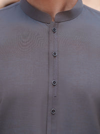 Grey Blended Kameez Shalwar - AL-KS-3197