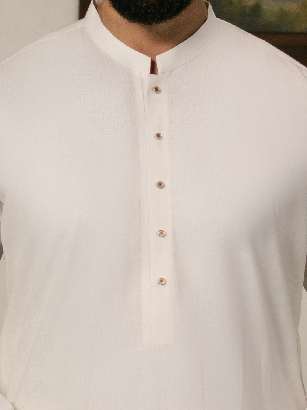White Blended Kameez Shalwar - AL-KS-3269