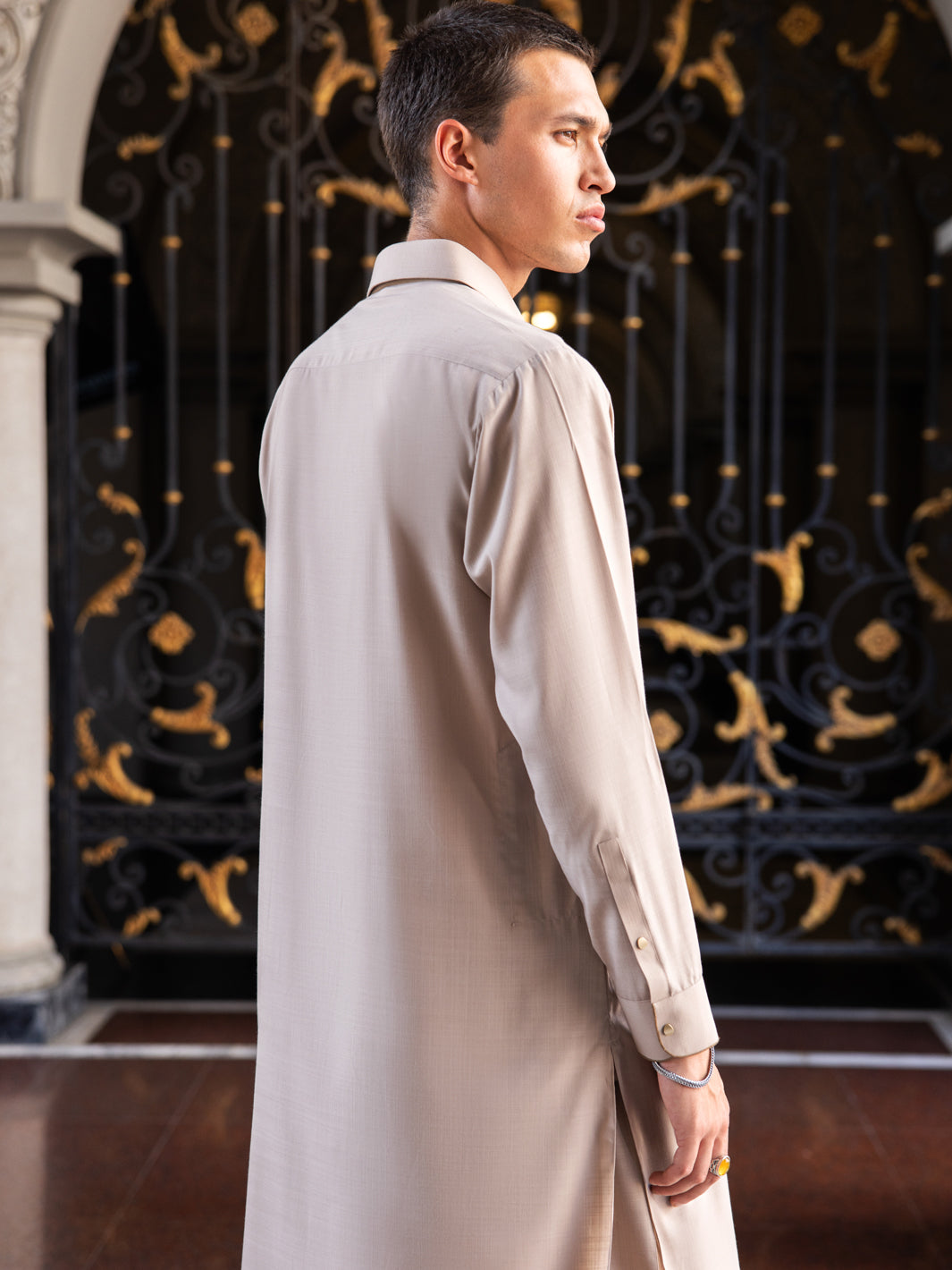 Khaki Blended Kameez Shalwar - ALWA-KS-427 - Almirah Online