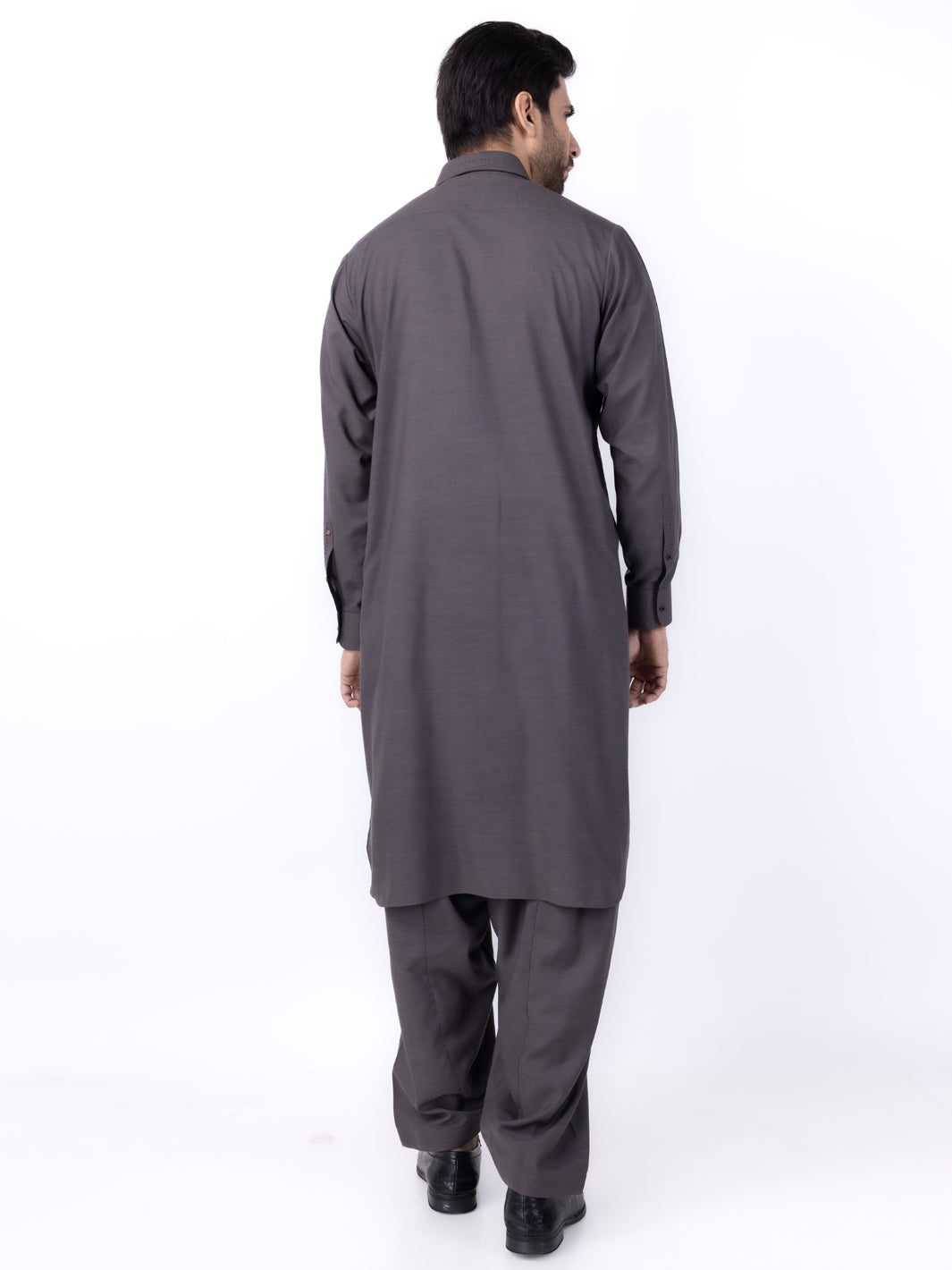 Charcoal Grey Blended Kameez Shalwar - ALWA-KS-433 - Almirah Online