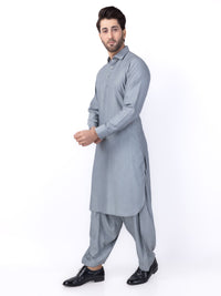 Ash Grey Blended Kameez Shalwar - ALWA-KS-436