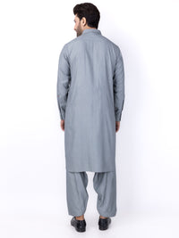 Ash Grey Blended Kameez Shalwar - ALWA-KS-436