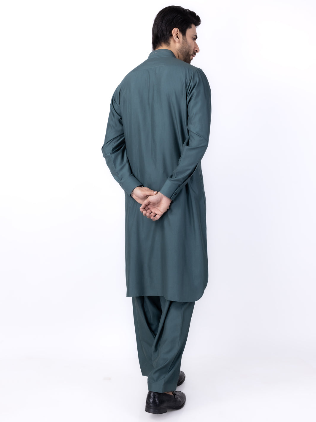 Green Blended Kameez Shalwar - ALWA-KS-437 - Almirah Online