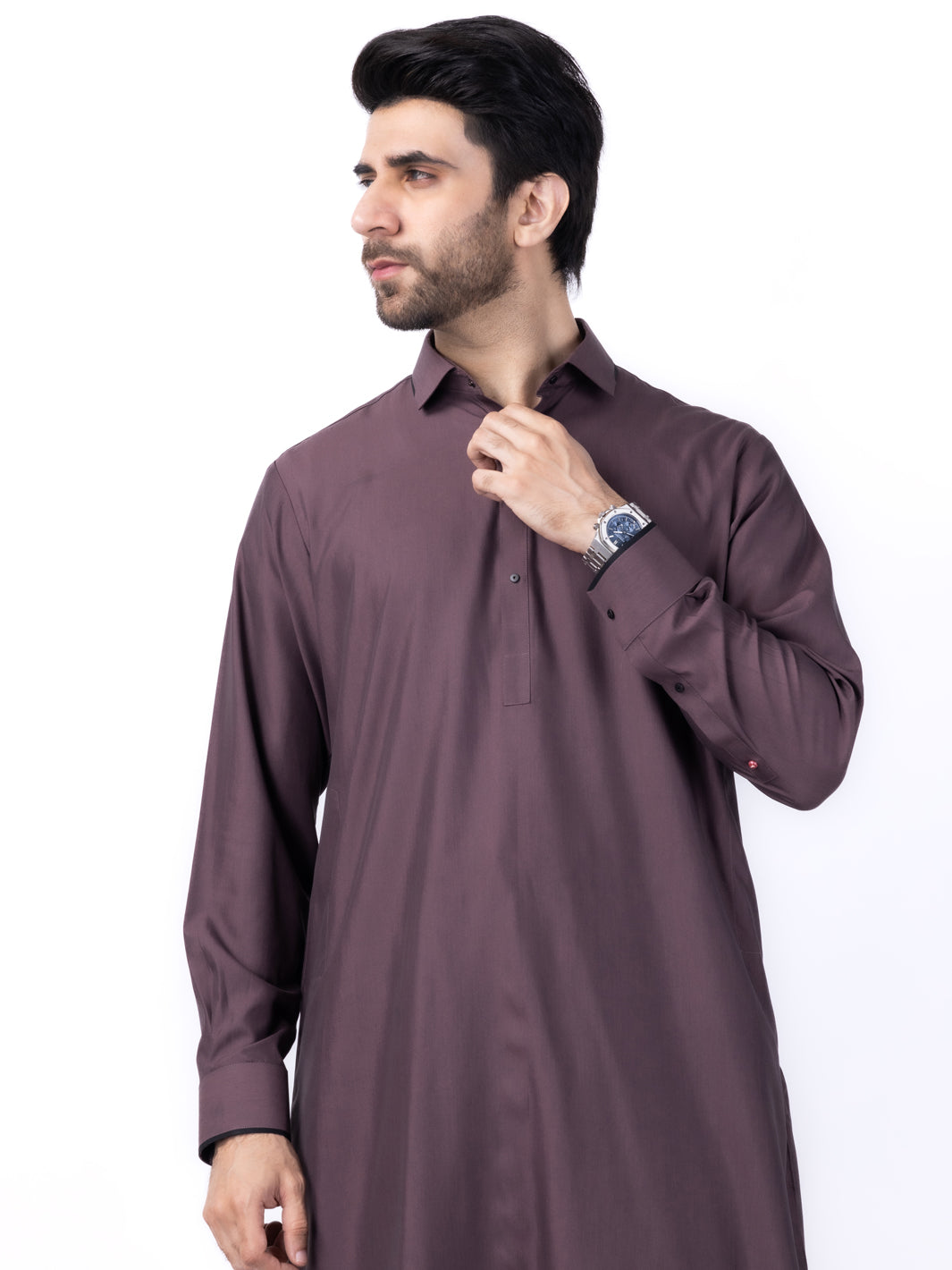 Burgundy Blended Kameez Shalwar - ALWA-KS-438 - Almirah Online
