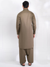 Olive Green Cotton Kameez Shalwar - ALWA-KS-537